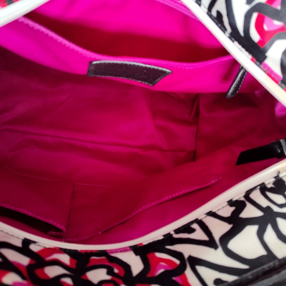 Coach Poppy Black and Pink Floral Tote And Wristle Bag Set. No Crossbody Strap - Picture 13 of 13